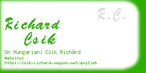 richard csik business card